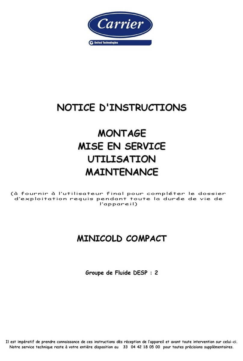 United Technologies Carrier MINICOLD COMPACT MCH 103 ZC User manual