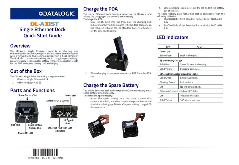 Datalogic DL-AXIST Single Ethernet Dock quick start guide