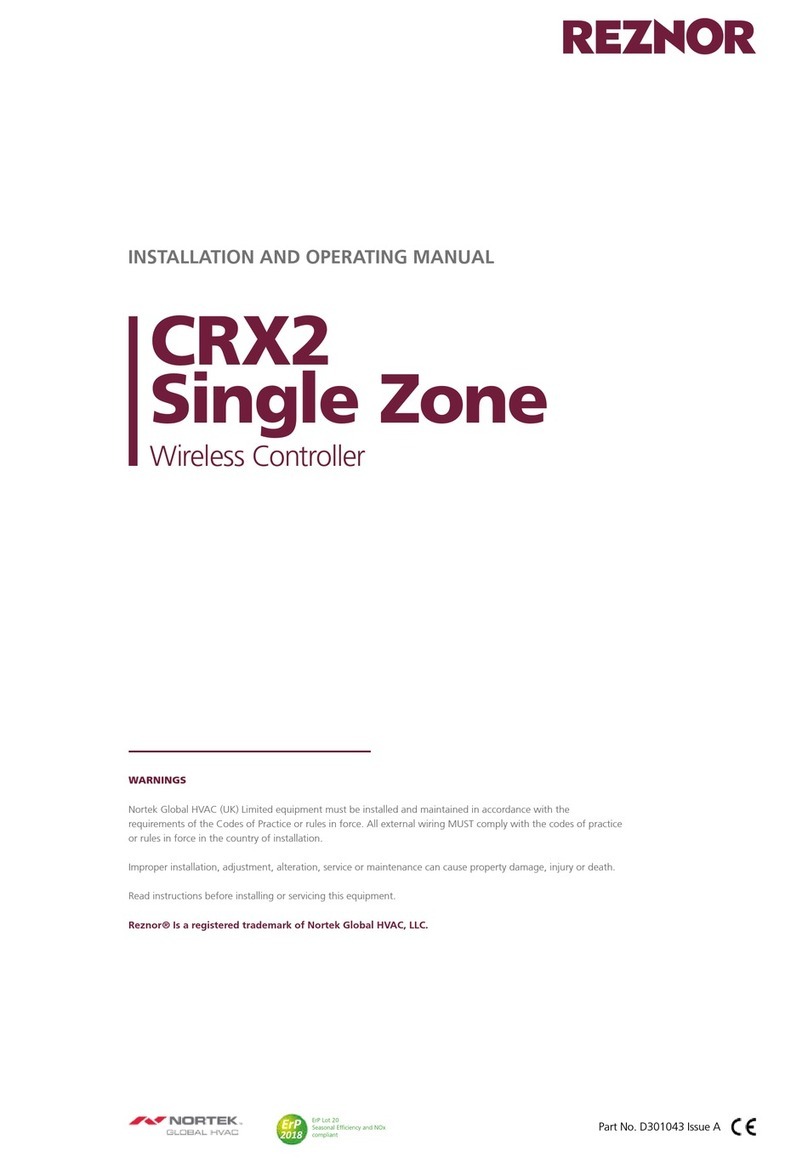 Nortek Reznor CRX2 Single Zone Installation and operating manual Nortek Reznor CRX2 Single Zone Installation and operating manual