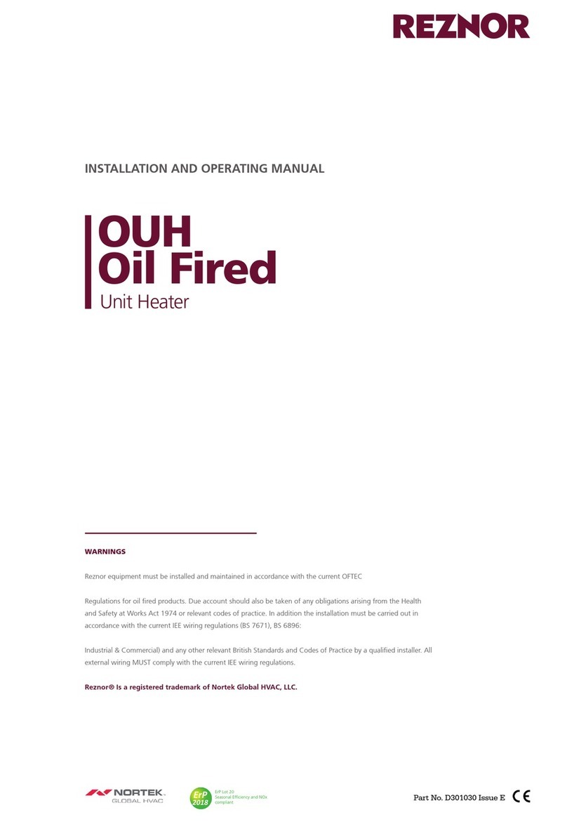 Reznor OUH Series Installation and operating manual
