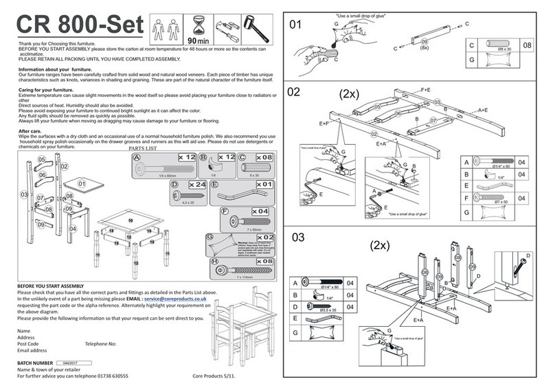 Core Products CR 800-Set Assembly instructions Core Products CR 800-Set Assembly instructions