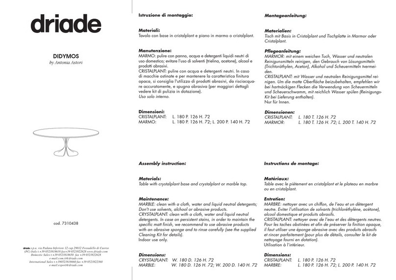 driade DIDYMOS 7310438 Aassembly Instructions