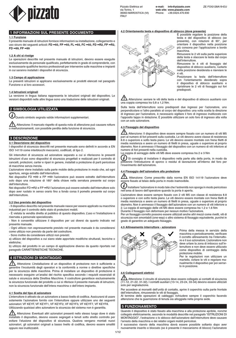 pizzato FD 93 Series User manual pizzato FD 93 Series User manual