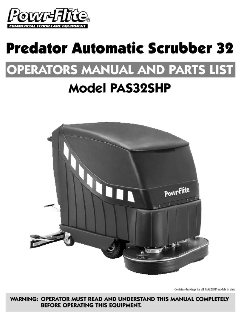Tacony Powr-Flite Predator Automatic Scrubber 32 Operators manual and parts lists