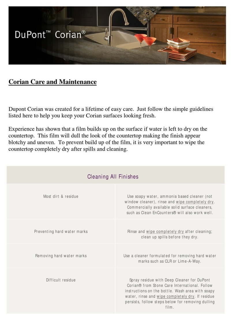 Dupont Corian Care and maintenance