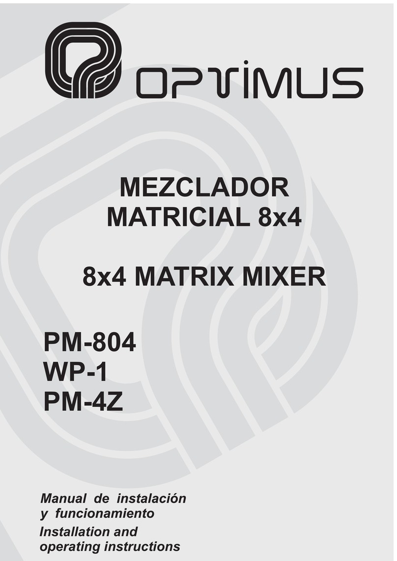 Optimus PM-804 Installation and operating instructions