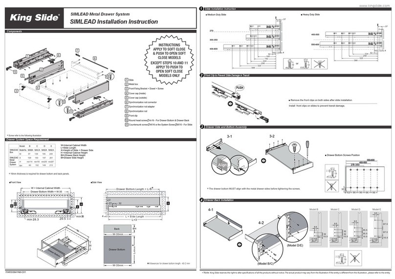 King Slide SIMLEAD MABA Installation instruction