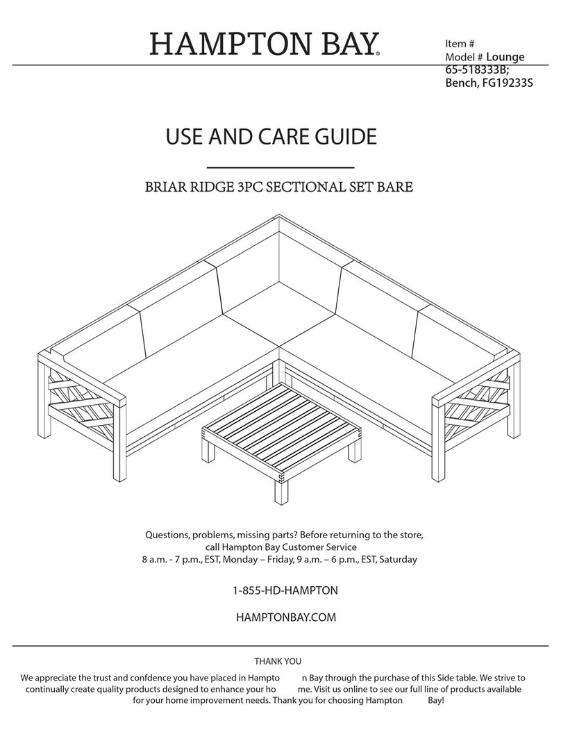 HAMPTON BAY Lounge 65-518333B Use and care guide HAMPTON BAY Lounge 65-518333B Use and care guide