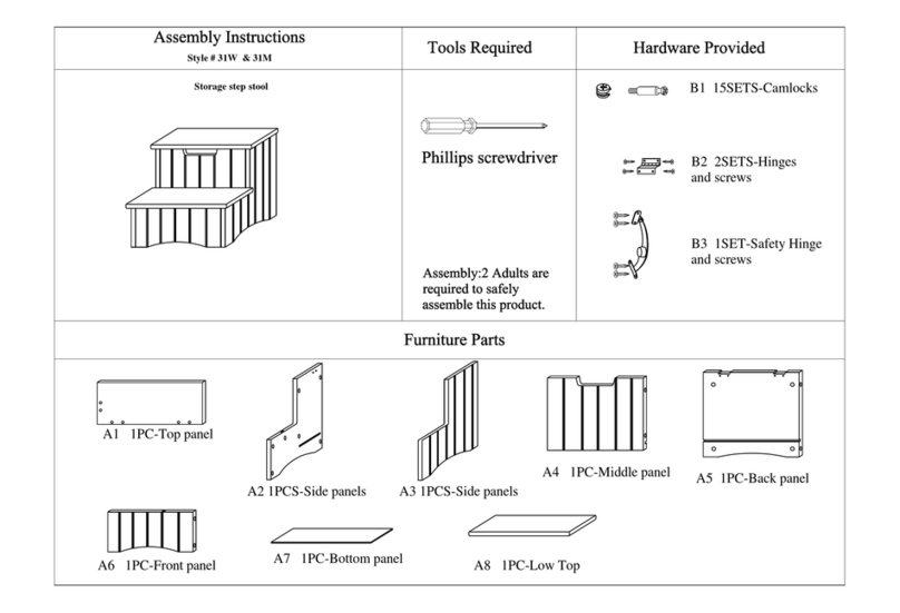 2K FURNITURE DESIGN TAF-31M Assembly instruction