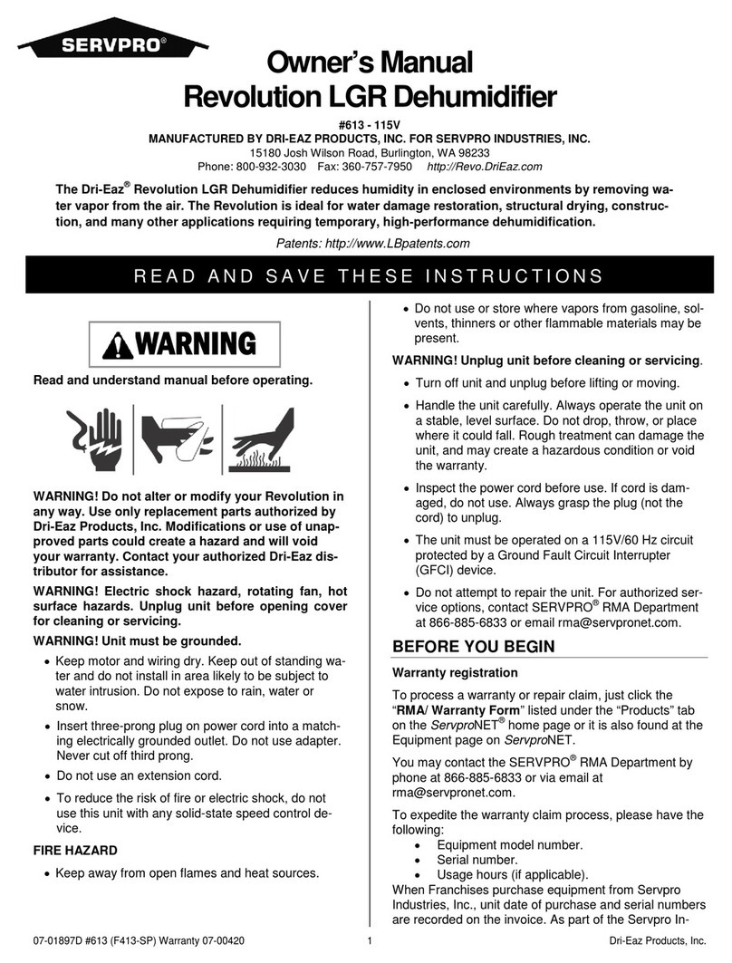 Servpro 613 owner's manual