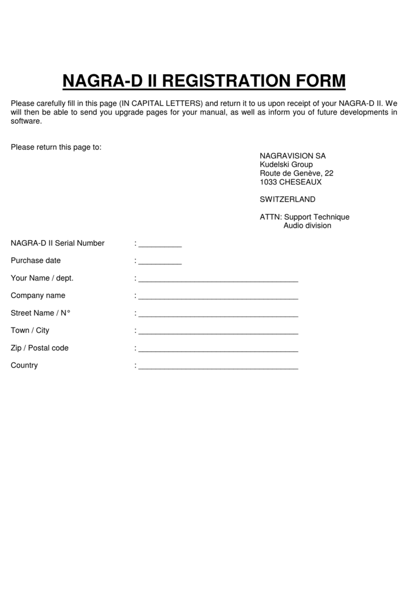 Nagra NAGRA-D II User manual