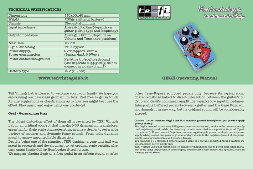 Tefi Vintage Lab GEGÈ User manual Tefi Vintage Lab GEGÈ User manual