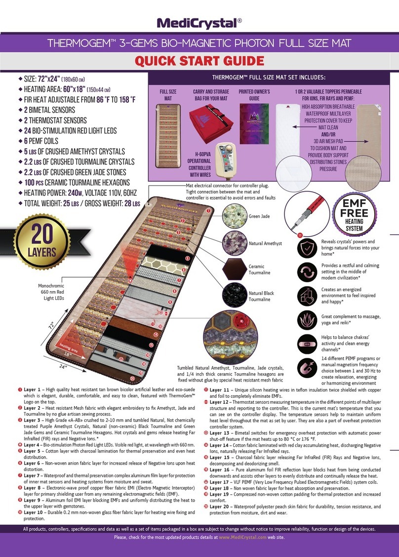 MediCrystal THERMOGEM 3-GEMS BIO-MAGNETIC PHOTON FULL SIZE... quick start guide