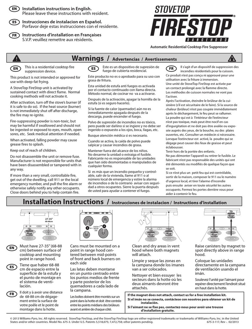 Stovetop Firestop 675-3 installation instructions