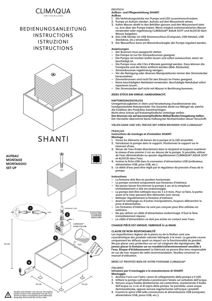 CLIMAQUA SHANTI instructions