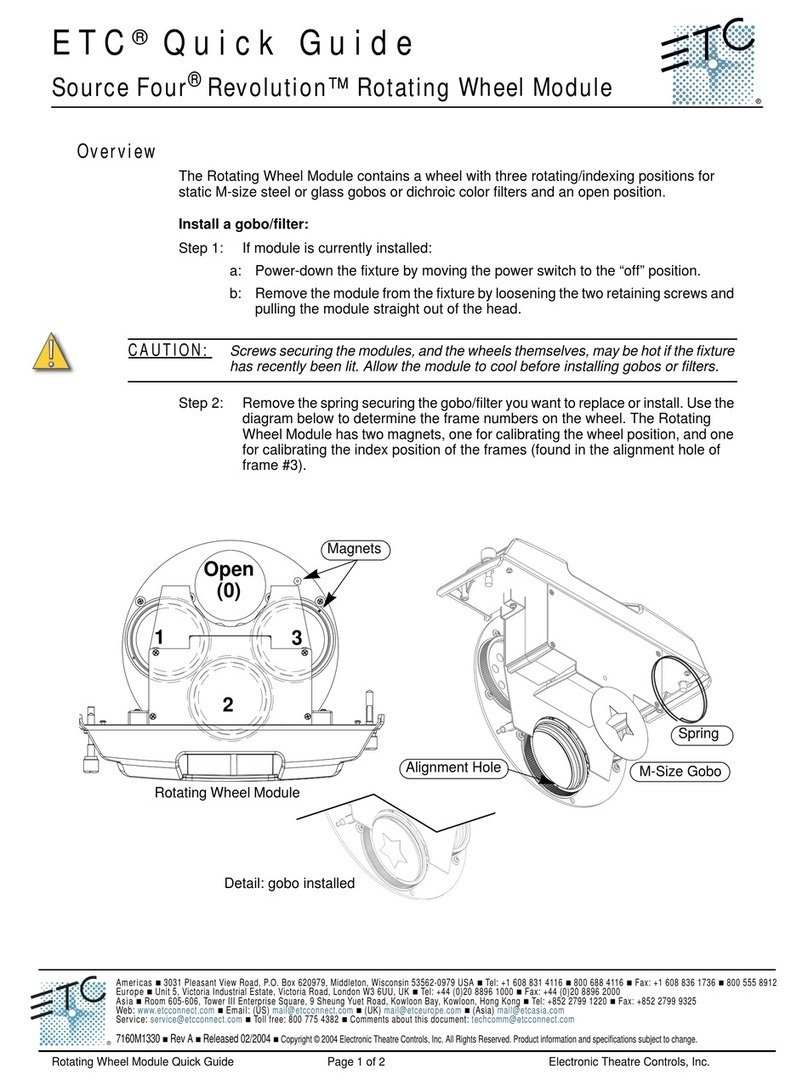 ETC Source Four Revolution Rotating Wheel Module User manual ETC Source Four Revolution Rotating Wheel Module User manual