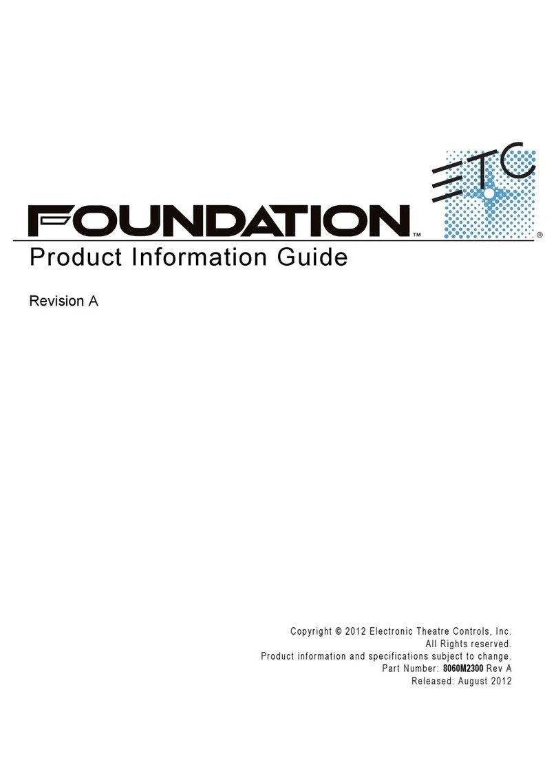 ETC Foundation Rigging Controller Installation and operation manual
