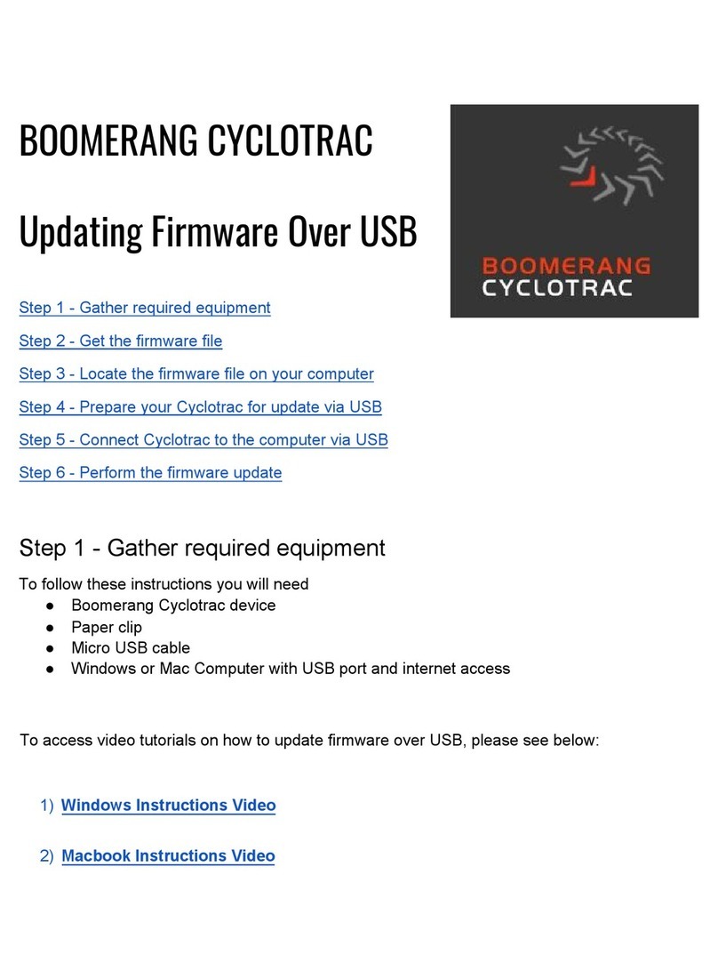 Boomerang BOOMERANG CYCLOTRAC Updating Firmware Over USB