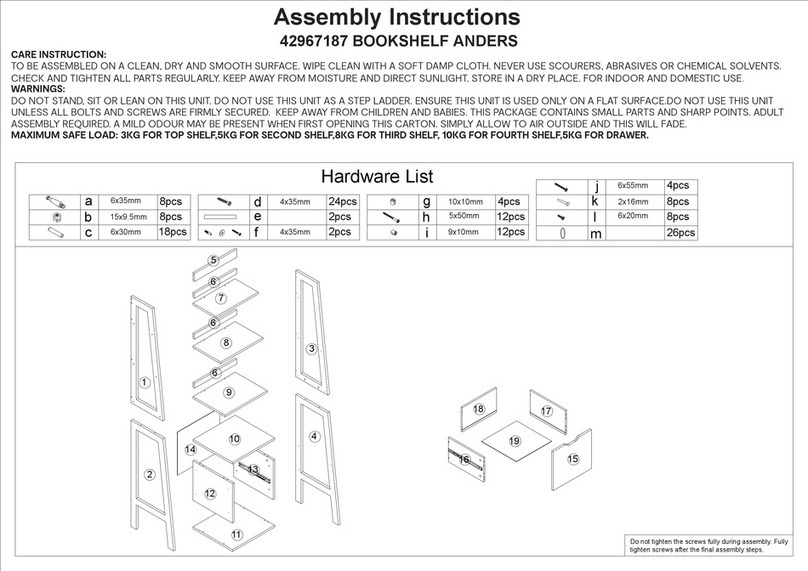 anko BOOKSHELF ANDERS 42967187 Assembly instructions