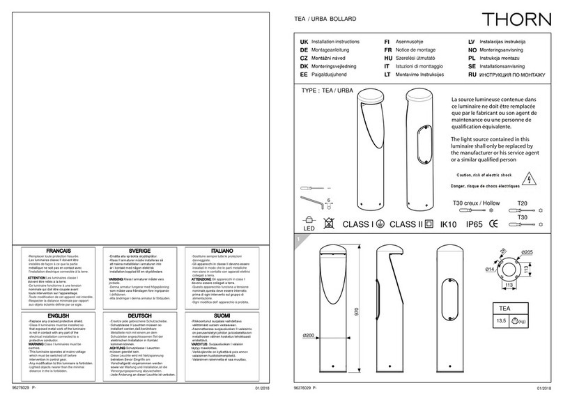 Thorn TEA BOLLARD User manual