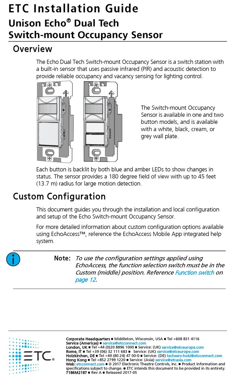 ETC Unison Echo Dual Tech Switch-mount Occupancy... installation guide