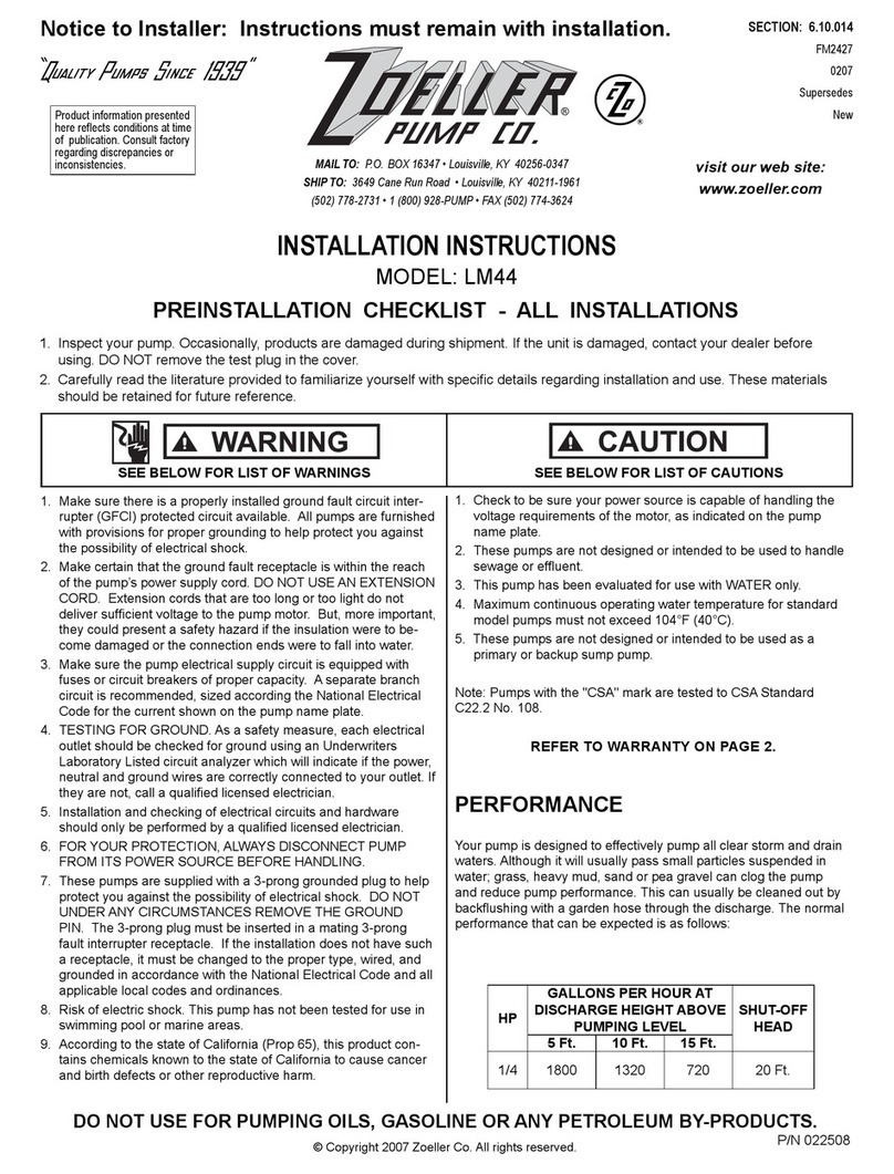Zoeller LM44 installation instructions