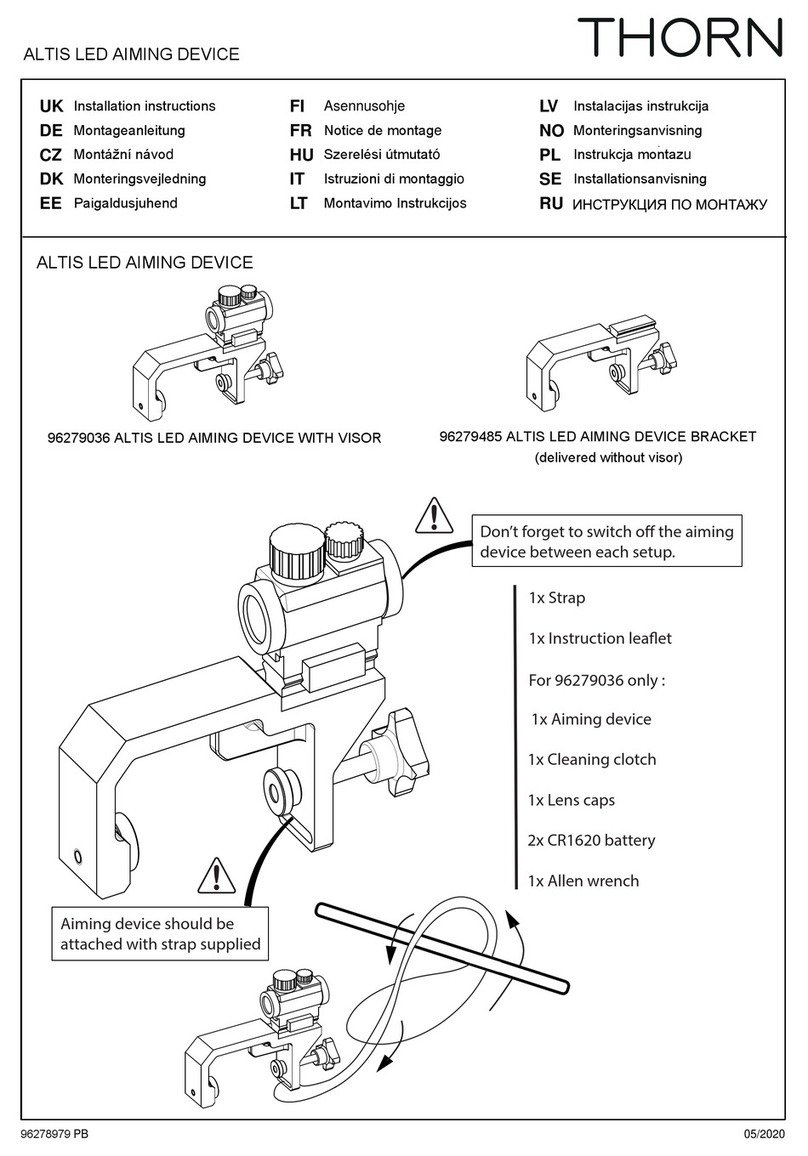 Thorn ALTIS LED AIMING DEVICE installation instructions