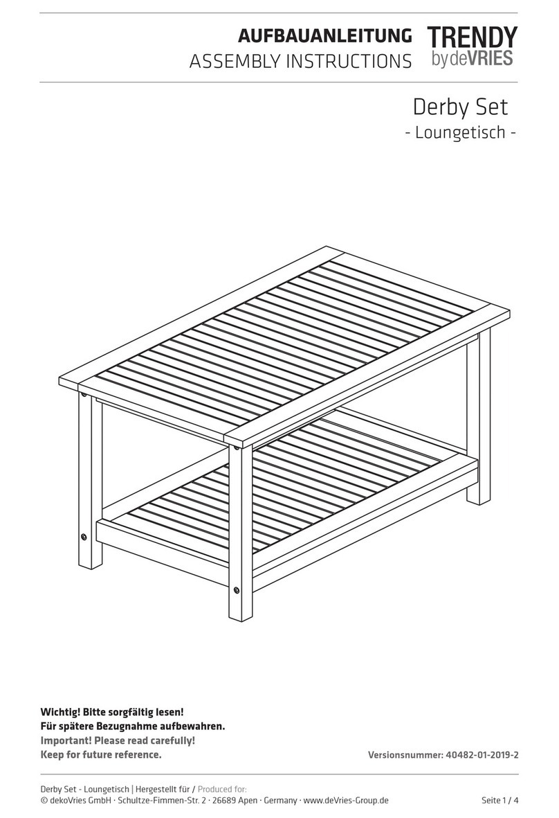 deVRIES TRENDY Derby Set 40482 User manual