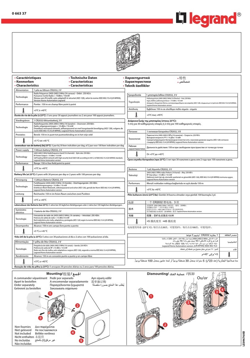 LEGRAND 0 663 37 User manual LEGRAND 0 663 37 User manual