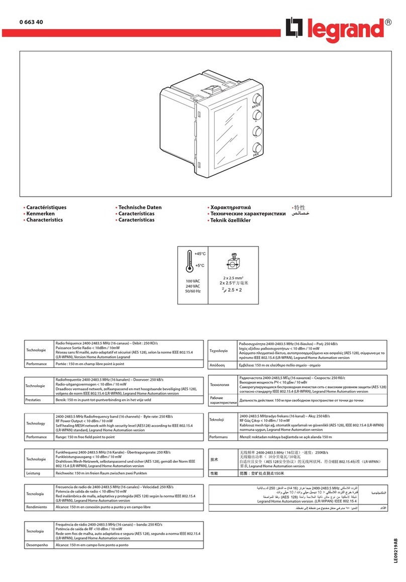LEGRAND 0 663 40 User manual LEGRAND 0 663 40 User manual