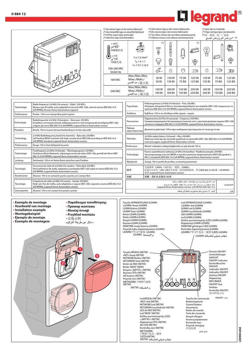 LEGRAND 0 884 12 User manual