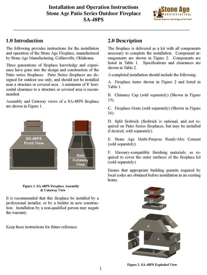 StoneAge Patio Series Installation and operation instructions