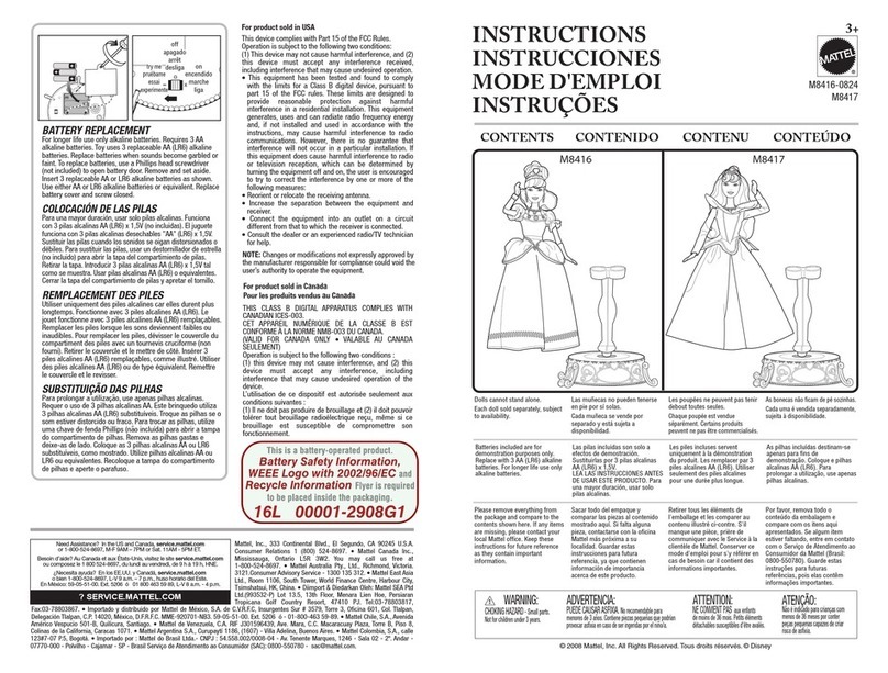 Mattel M8416 User manual Mattel M8416 User manual