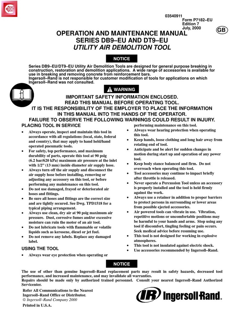 Ingersoll-Rand DB9-EU Series Operation and maintenance manual