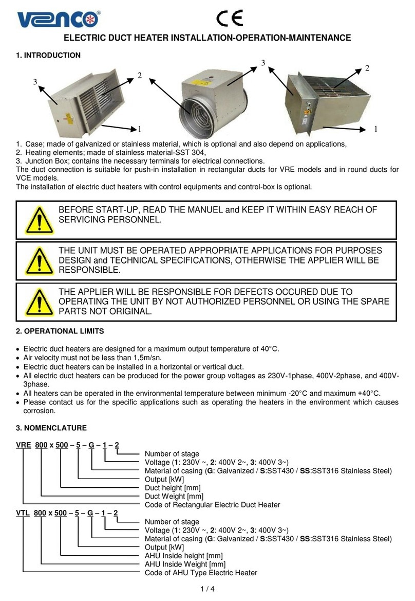 VENCO VRE 800 x 500–5–G–1–2 Owner's manual