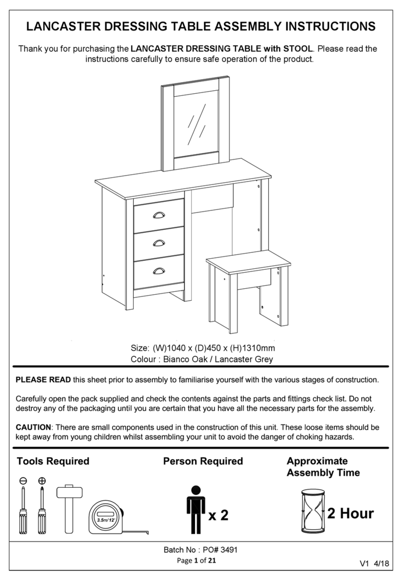 BIG FURNITURE WAREHOUSE LANCASTER G-LANDTSCRM Assembly instructions