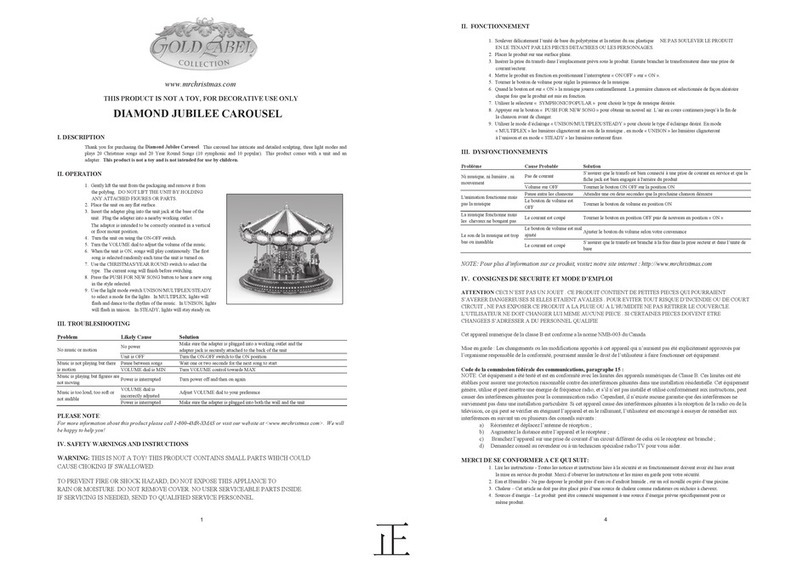 GOLD LABEL DIAMOND JUBILEE CAROUSEL quick start guide
