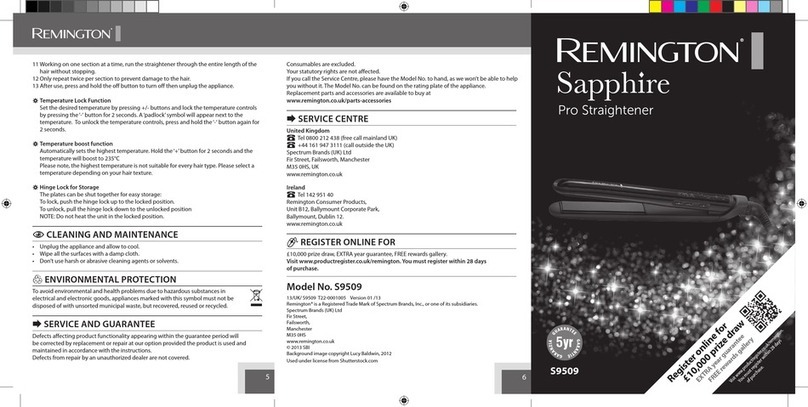 Remington Sapphire Pro S9509 User manual