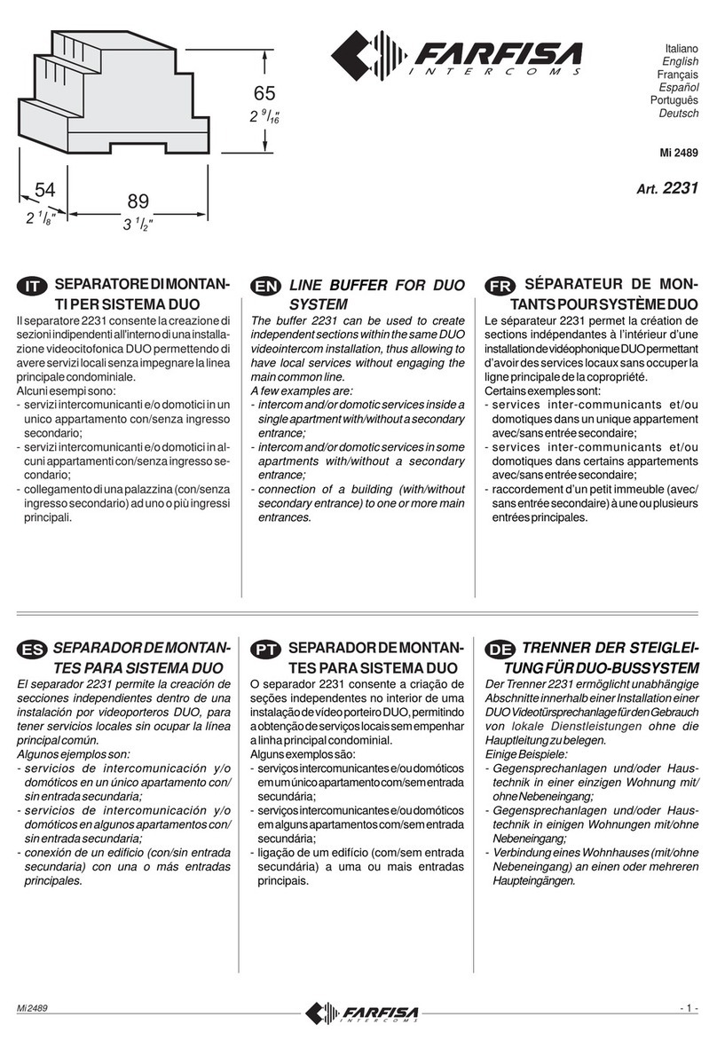 FARFISA INTERCOMS 2231 manual