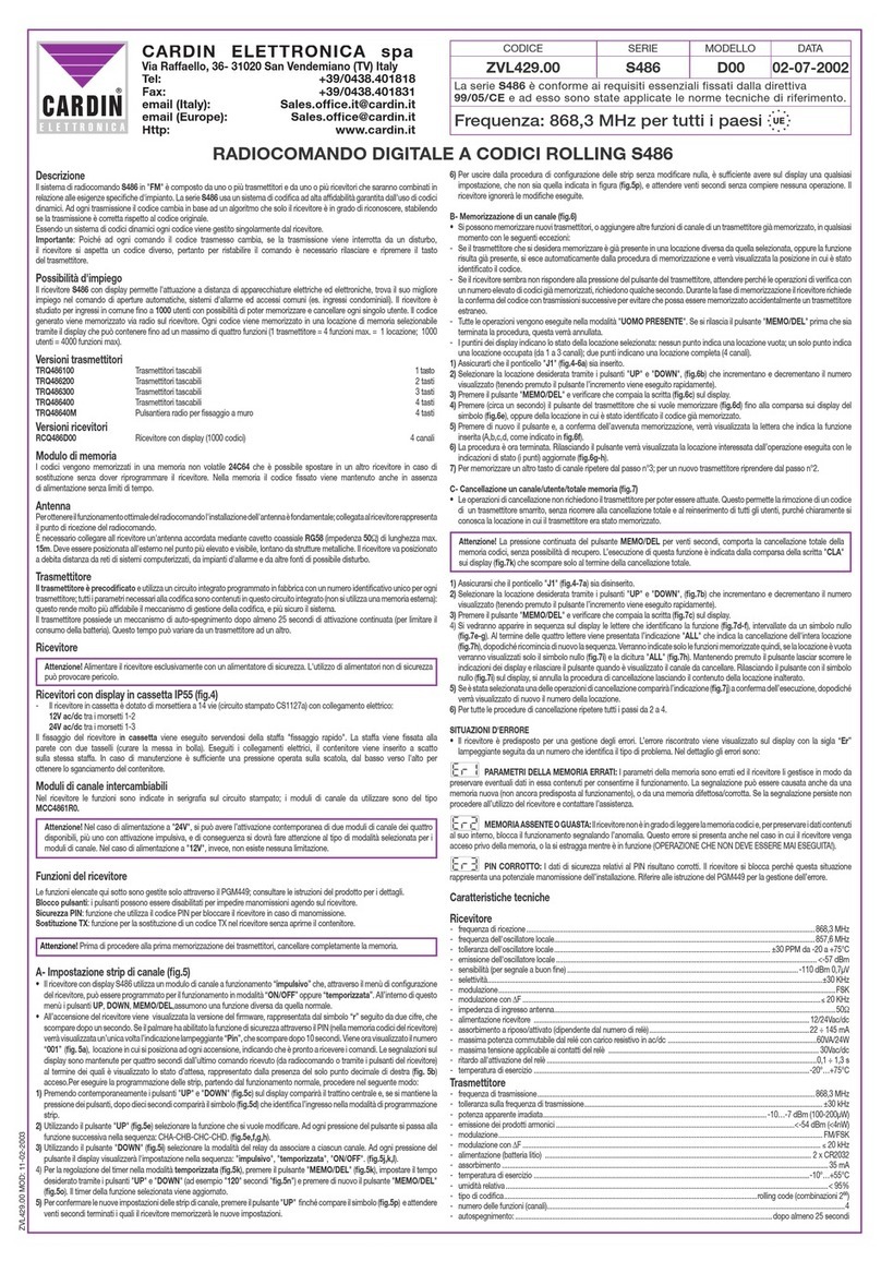 Cardin Elettronica S486 Series manual