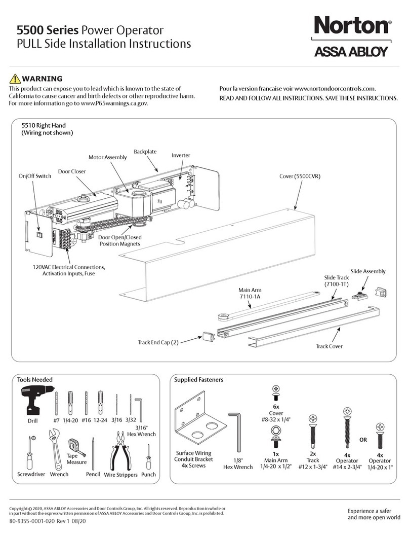 Assa Abloy Norton 5500 Series installation instructions