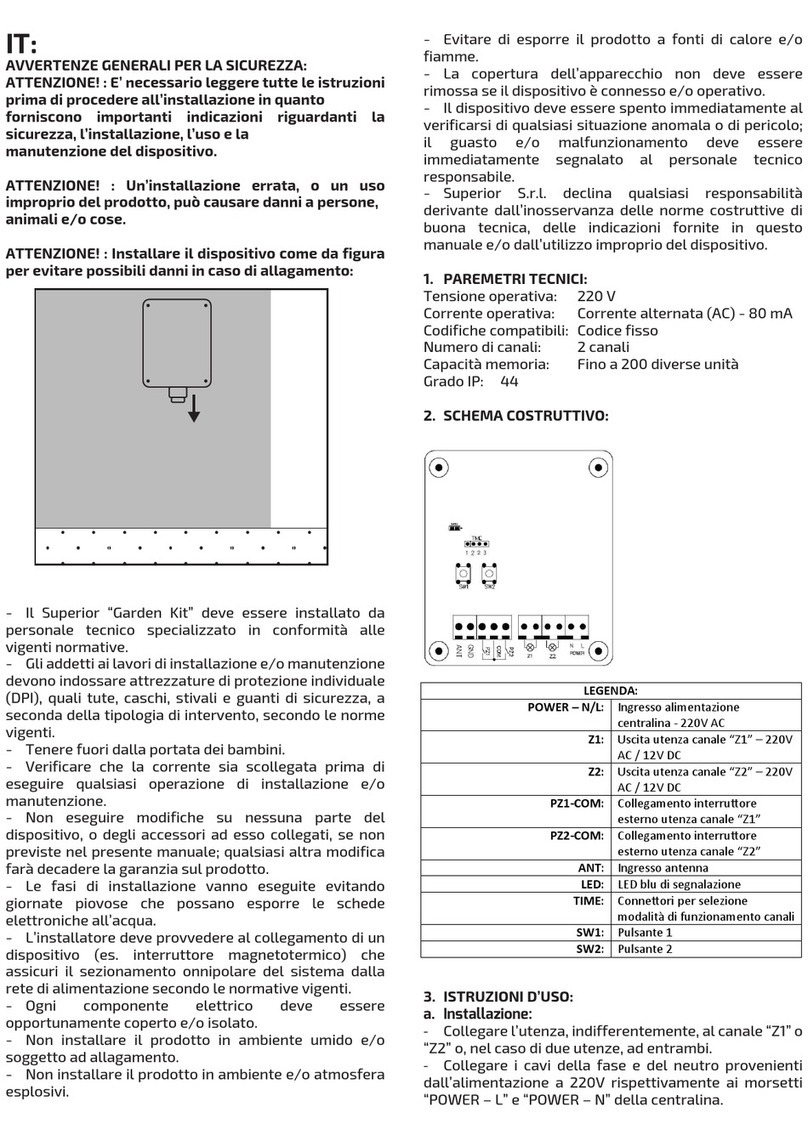 Superior Electronics Garden Kit manual