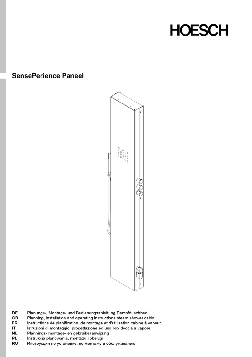 HOESCH SensePerience Paneel Planning, installation and operating instructions