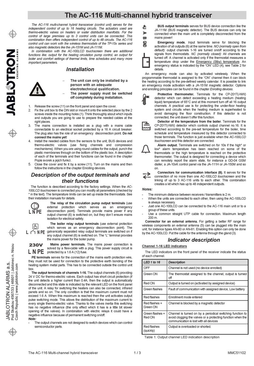 jablotron AC-116 manual