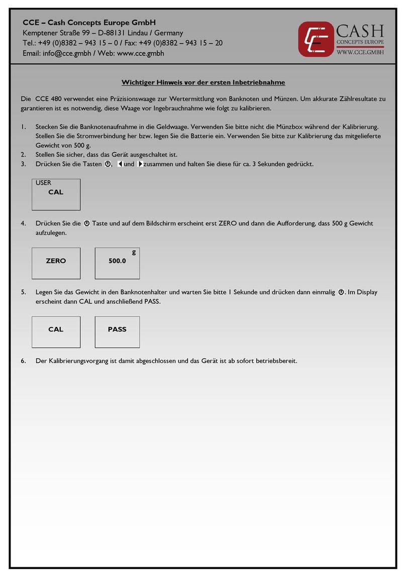 CashConcepts CCE 480 Important notice