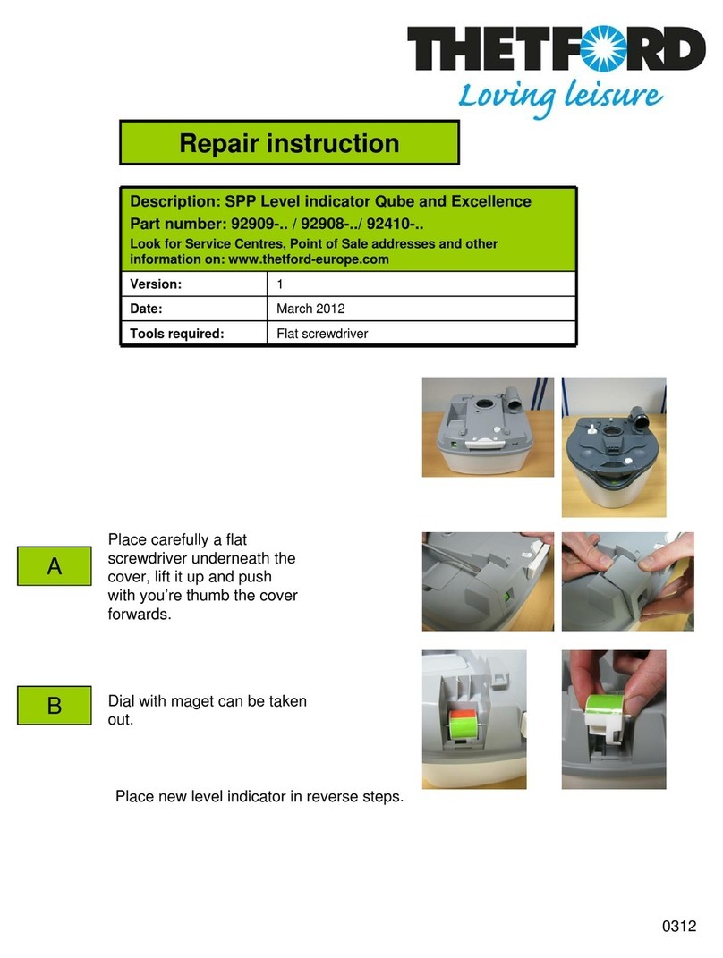 Thetford 92909 Series Repair instruction Thetford 92909 Series Repair instruction