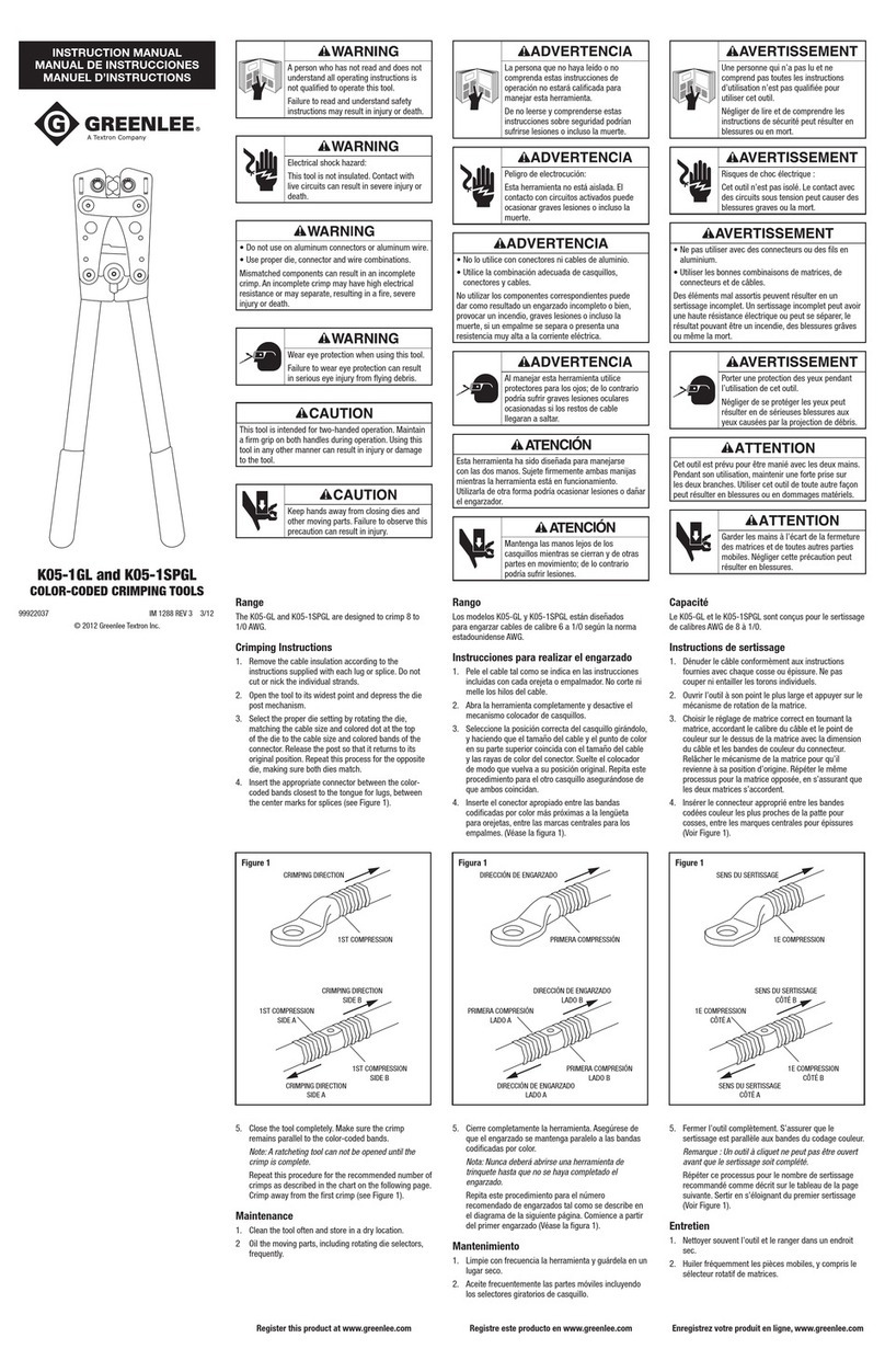 Textron GREENLEE K05-1GL User manual Textron GREENLEE K05-1GL User manual