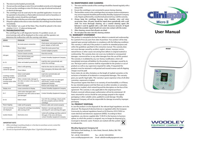 Woodley Clinispin Micro II User manual