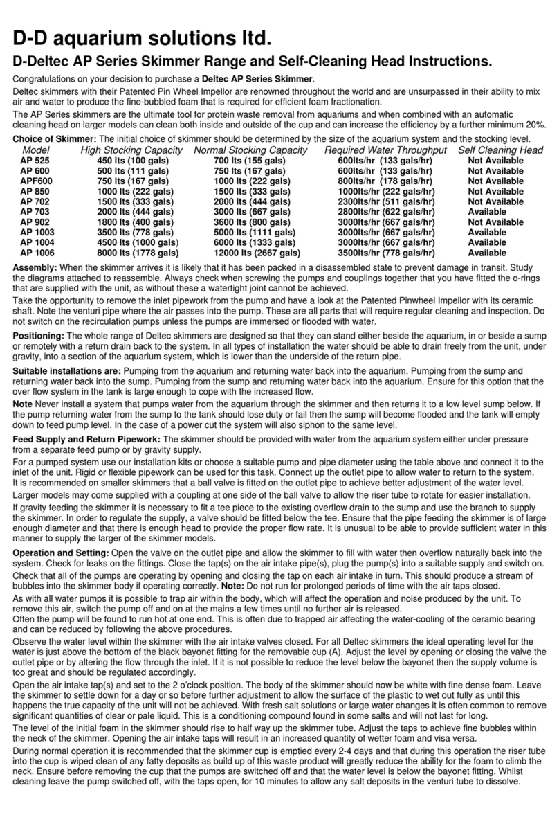 D-D The Aquarium Solution D-Deltec AP Series instructions D-D The Aquarium Solution D-Deltec AP Series instructions