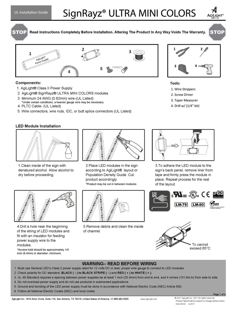 Agilight SignRayz Ultra Mini Colors installation guide